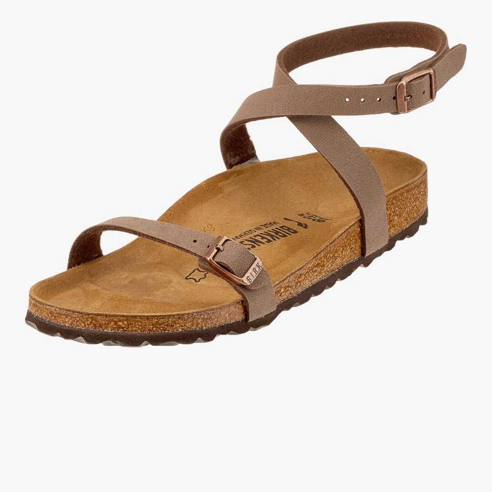 Birkenstock Tan Sandals with Adjustable Straps and Cork Midsole Sz 38